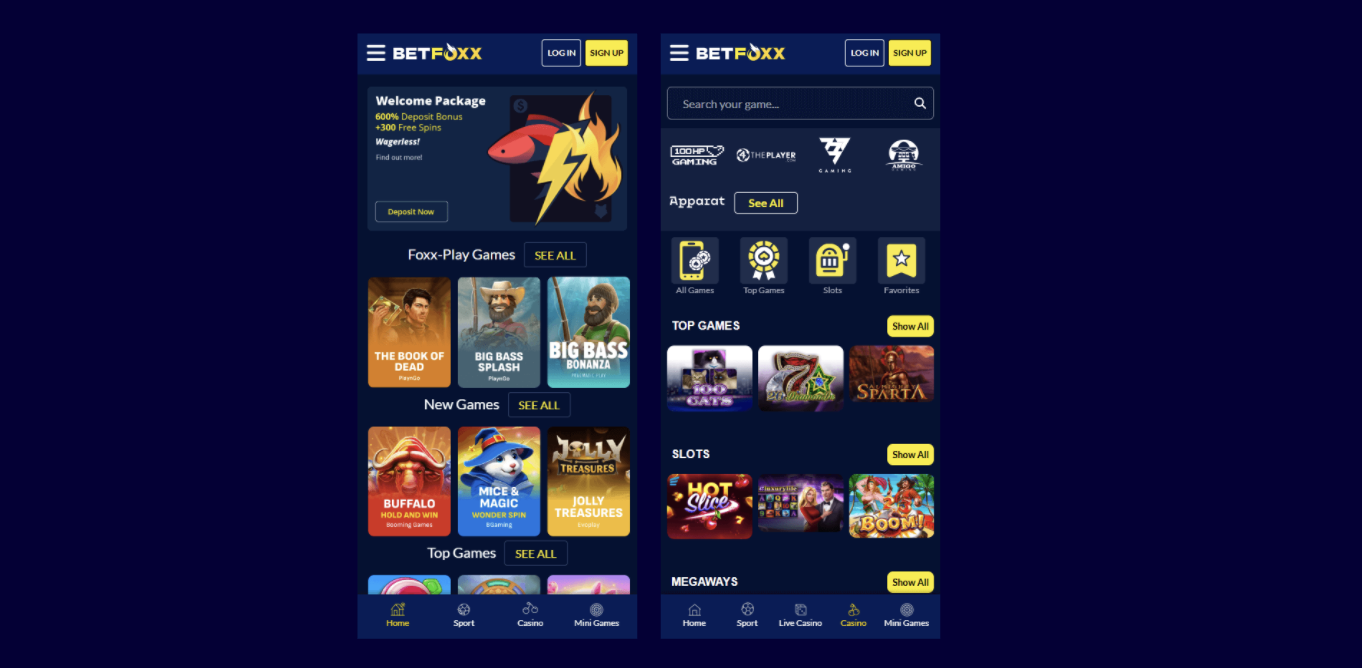 Betfoxx Casino mobile version – UK players on iPhone and Android